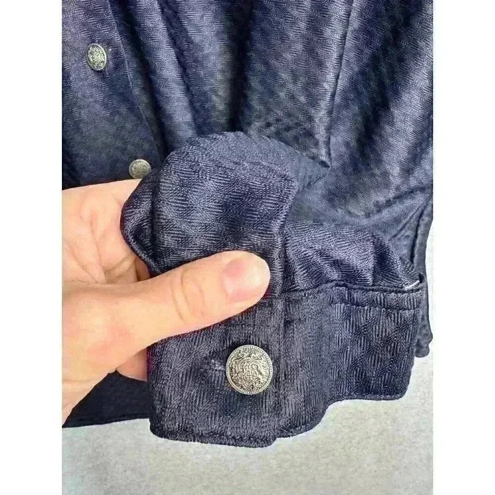 VTG Panhandle‎ Slim Men's XL Western Shirt Embossed Pattern Metal Buttons L/S - Picture 6 of 13
